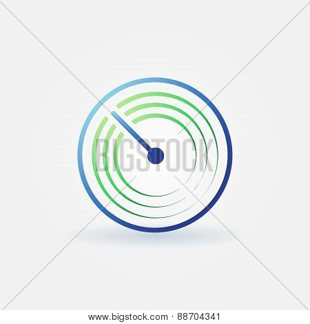Radar vector bright icon
