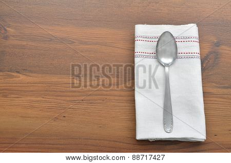 Old Spoon On Cloth