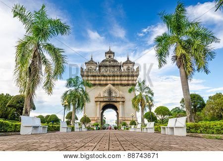 Patuxai Monument In Vientiane, Laos