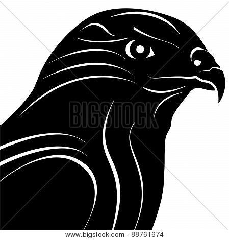 Hawk Eagle Head Silhouette Vector Illustration.