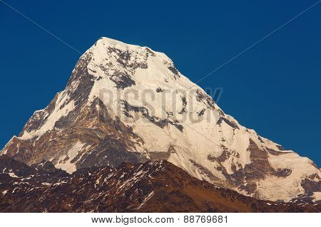 Annapurna I Himalaya Mountains View From Poon Hill 3210M In Full Day