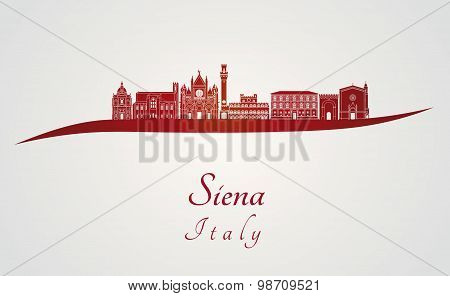 Siena Skyline In Red