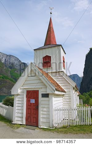 Undredal Stave church exterior in Undredal, Norway.