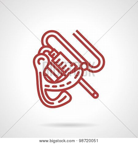 Induction tattoo machine red line vector icon