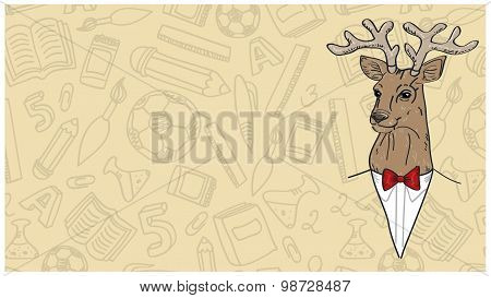 Deer In The Background Outline Of School Facilities