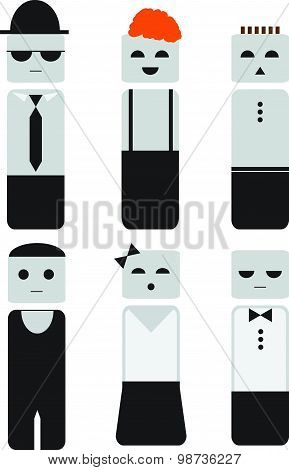 different categories of people in black and white