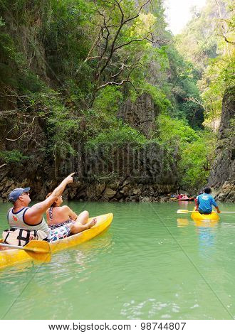 Kayaking In Pang Nga Bay, Thailand
