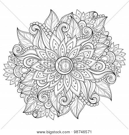 Vector Monochrome Floral Background
