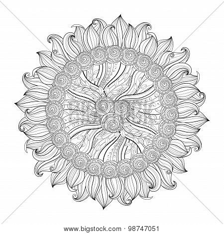Vector Monochrome Floral Background