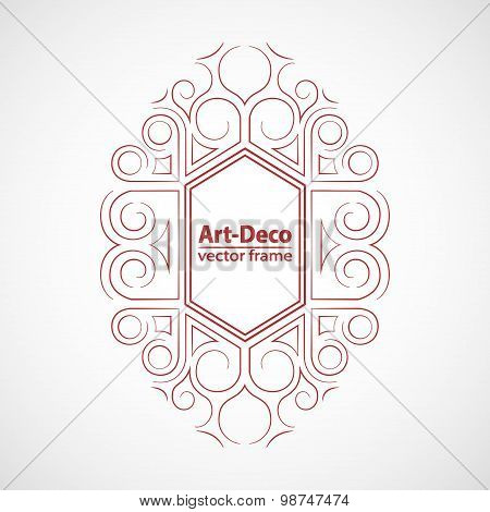 Vector geometric linear style frame - art deco
