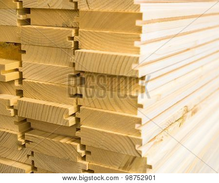 Stack Of New Wooden Planks
