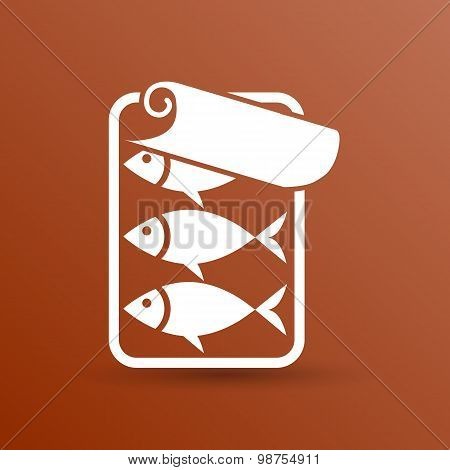 vector icon for tin fish can with ring pull