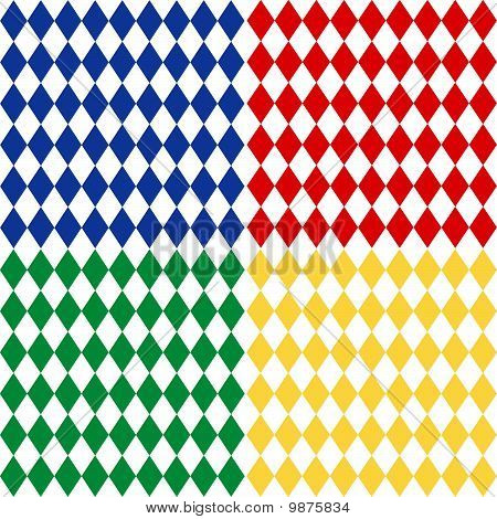 Sem costura padrão arlequim, branco