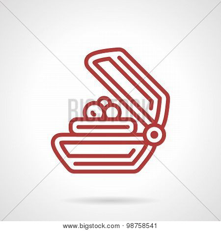Soap bar red line vector icon