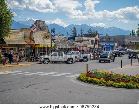 Main street in the town of Invemere