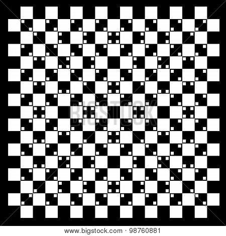 illusion of volume in black and white squares