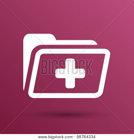 Medical health record folder flat icon for healthcare