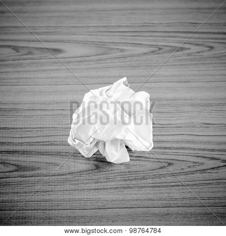 Crumpled Paper Black And White Color Tone Style