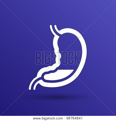 Human stomach icon human cross intestinal
