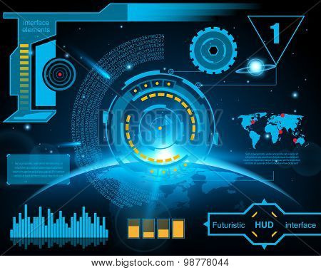 Abstract future, concept vector futuristic blue virtual graphic touch user interface HUD. For web, s
