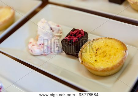Lemon Tart, Brownie Mouse Pudding Platter