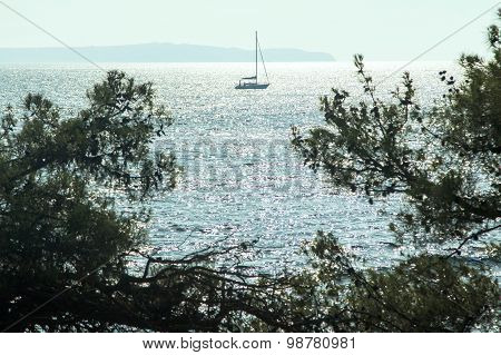 Sailboat at the Adriatic sea