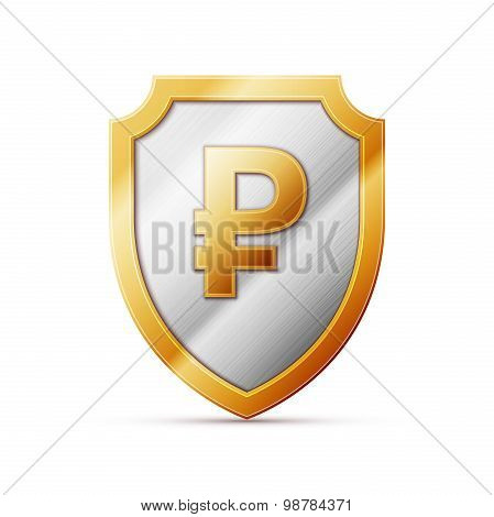 shield with RUB sign