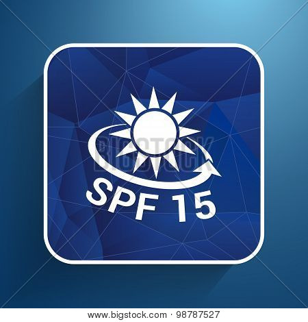spf fifteen shield sticker badge label banner sign isolated.