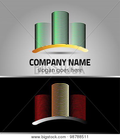 Vector abstract icon, logo building isolated