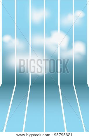 Blue seamless background sky with clouds.