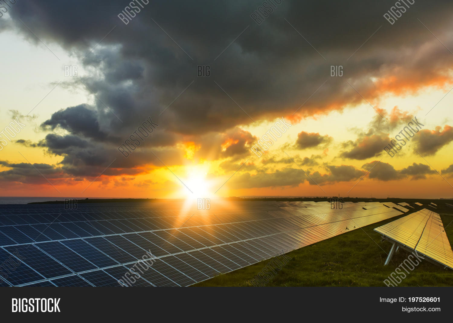 Solar Panels Sunrise Image & Photo (Free Trial) Bigstock