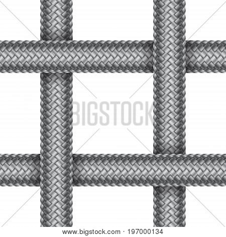 Seamless pattern of intersected braided cord. Vector illustration