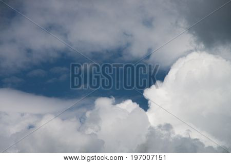 white clouds on the blue sky, background, cloudscape