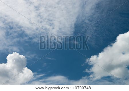 white clouds on the blue sky, background, cloudscape