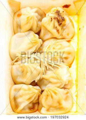 Close up of Xiao Long Pao and ginger slide