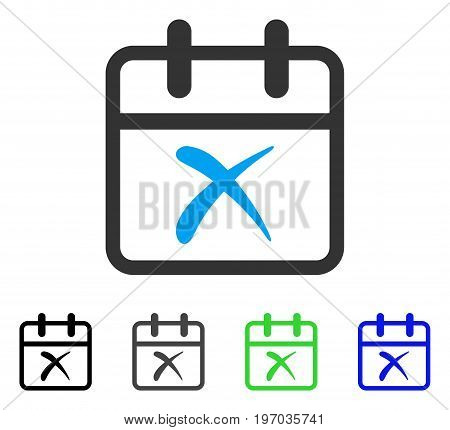 Cancel Day flat vector pictogram. Colored cancel day gray, black, blue, green pictogram variants. Flat icon style for web design.