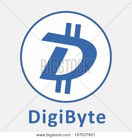 DigiByte (DGB) decentralized blockchain  criptocurrency vector logo.