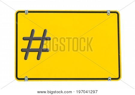 City limit sign against white background - Lettering #