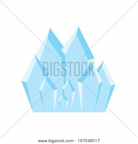 Blue ice crystals. Magic crystals. Crystals on isolated background. Vector stock.
