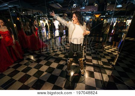 Prague, Czech republic, July 22, 2017: Michael Jackson in Grevin museum of the wax figures in Prague.
