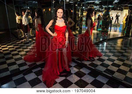 Prague, Czech republic, July 22, 2017: Lucie Bile in Grevin museum of the wax figures in Prague.