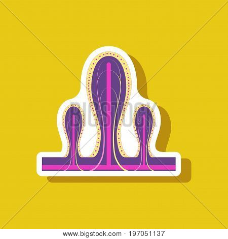 paper sticker on stylish background intestinal villi
