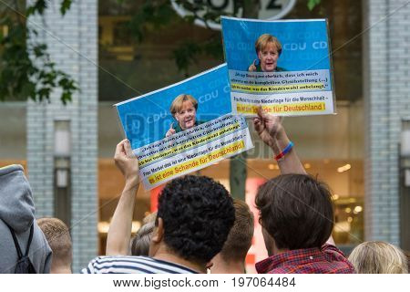 BERLIN GERMANY - JUNE 27 2015: Christopher Street Day (CSD). The annual European LGBT celebration and demonstration held in Berlin for the rights of LGBT people and against discrimination and exclusion.