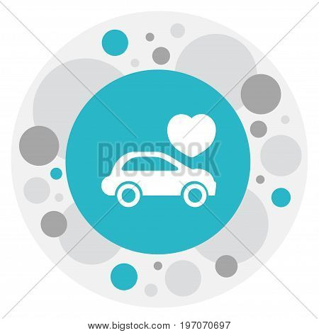 Vector Illustration Of Love Symbol On Automobile Icon