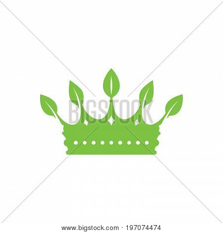 Green Leaves Crown abstract Logo design vector template. nature creative concept icon.