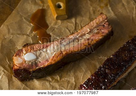 Homemade Smoked Barbecue St. Louis Style Pork Ribs
