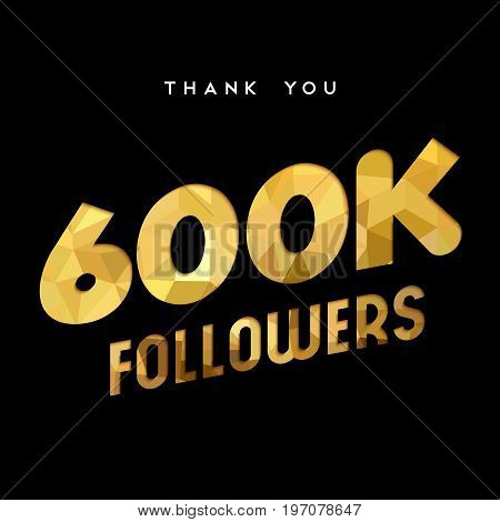 600K Gold Internet Follower Number Thank You Card
