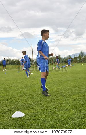 Ghimbav, Brasov, Romania - Agust 3: Soccer Football Training Camp For Kids, Children At Forex Ghimba