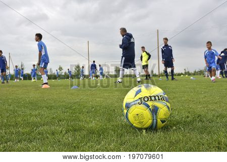 Ghimbav, Brasov, Romania - Agust 3: Soccer Football Training Camp For Kids, Children At Forex Ghimba