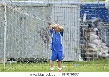 Ghimbav, Brasov, Romania - Agust 3: Soccer Football Training Camp For Kids, Children At Forex Ghimba